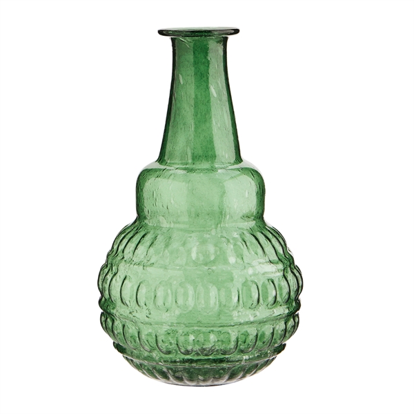 Madam Stoltz - Glasvase H:20cm, Recycled - Green